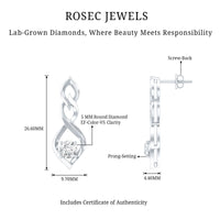 Certified Lab Grown Diamond Bridal Earrings With Screw Back
