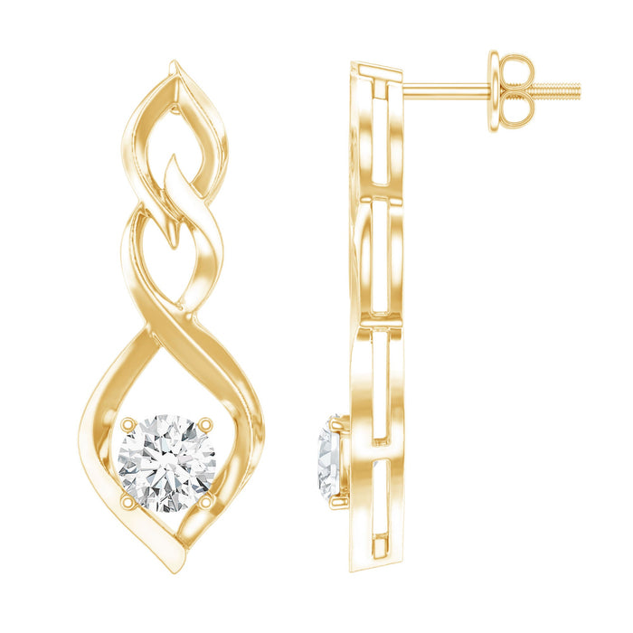 Rosec Jewels lab-grown diamond bridal earrings with screw back, featuring sparkling diamond details and elegant design.