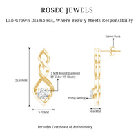 Certified Lab Grown Diamond Bridal Earrings With Screw Back