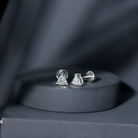 Trilliant Cut 5 MM Lab Grown Diamond Solitaire Stud Earrings