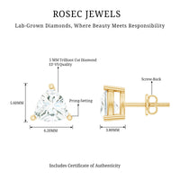 Trilliant Cut 5 MM Lab Grown Diamond Solitaire Stud Earrings