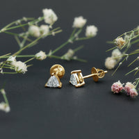 Trilliant Cut 5 MM Lab Grown Diamond Solitaire Stud Earrings