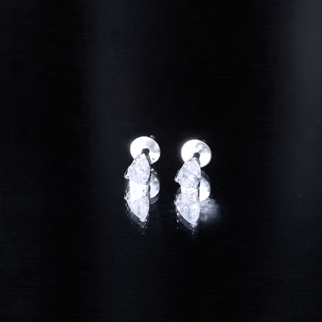 Sterling silver lab-grown diamond stud earrings with 0.7 carats from Rosec Jewels, featuring sparkling white diamonds.