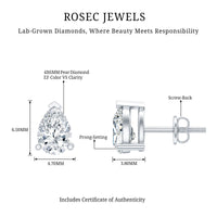 Certified 0.7 Carat Lab Grown Diamond Stud Earrings in Sterling Silver