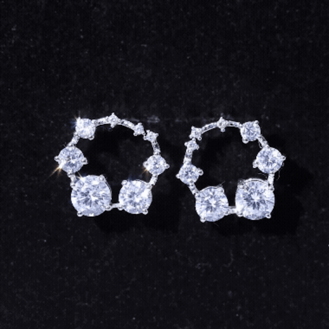 Rosec Jewels cubic zirconia big stud earrings with screw backs, featuring sparkling white stones and silver-tone posts.