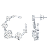 Cubic Zirconia Big Stud Earrings with Screw Backs