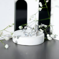 Cubic Zirconia Big Stud Earrings with Screw Backs
