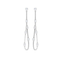 Rosec Jewels bezel set real diamond chain earrings featuring sparkling diamonds on elegant jewelry earrings.