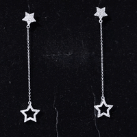 Certified Diamond Star Chain Earrings
