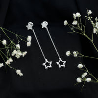Certified Diamond Star Chain Earrings