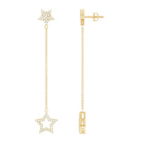 Certified Diamond Star Chain Earrings