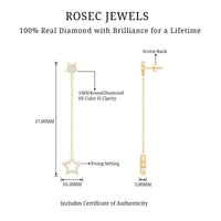 Certified Diamond Star Chain Earrings