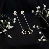 Certified Diamond Star Chain Earrings