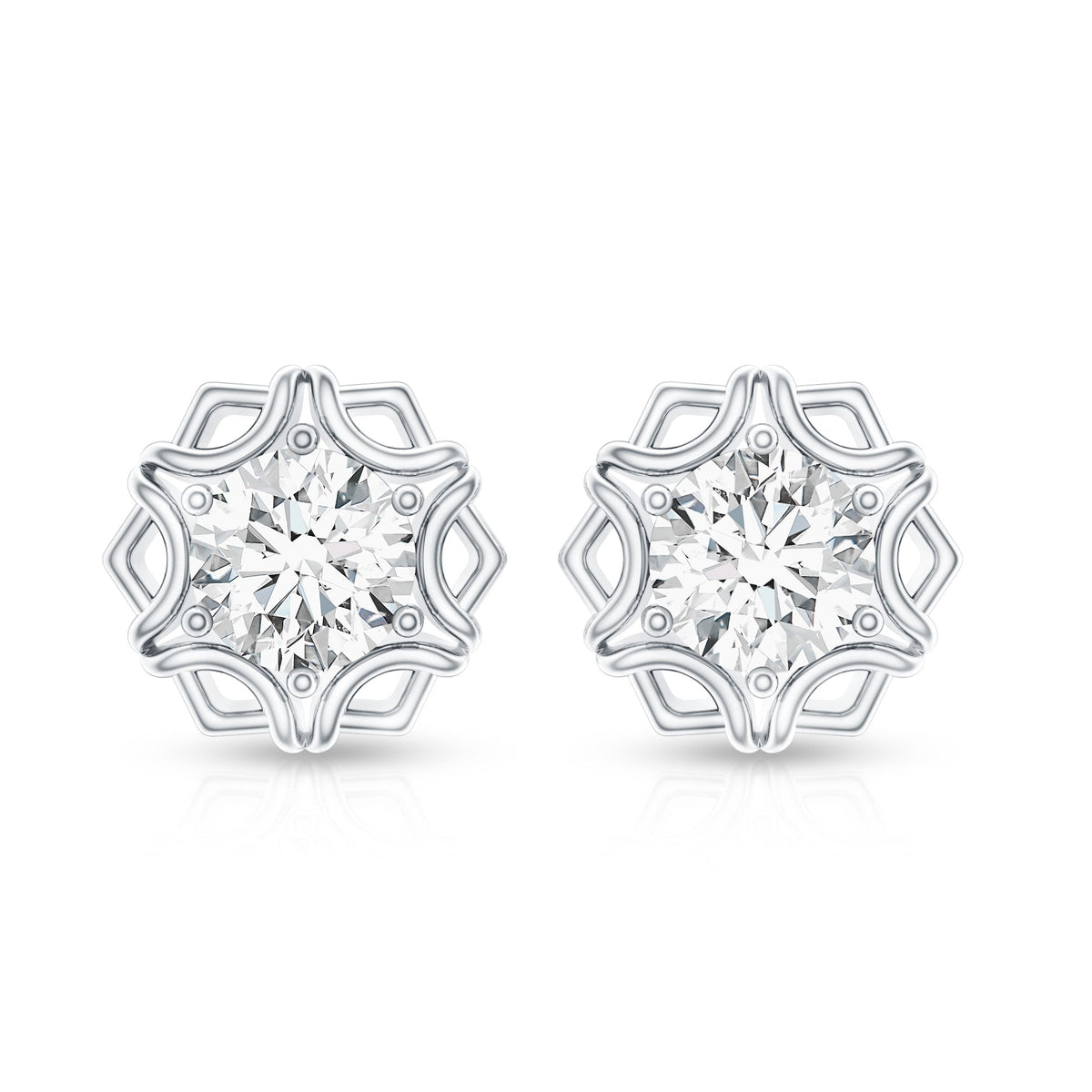 Lab Grown Diamond 1 Carat Stud Earrings With Screw Back