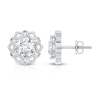Lab Grown Diamond 1 Carat Stud Earrings With Screw Back