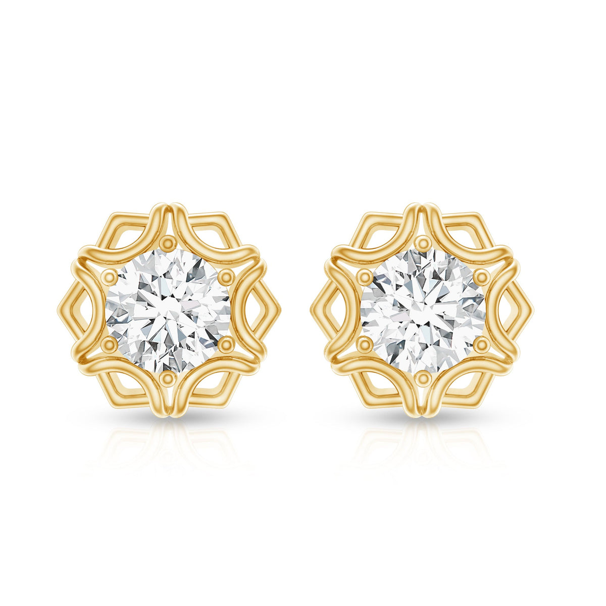 Lab Grown Diamond 1 Carat Stud Earrings With Screw Back