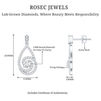 Lab Grown Diamond Swirl Earrings With Screw Back