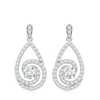 Lab Grown Diamond Swirl Earrings With Screw Back