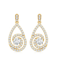 Lab Grown Diamond Swirl Earrings With Screw Back