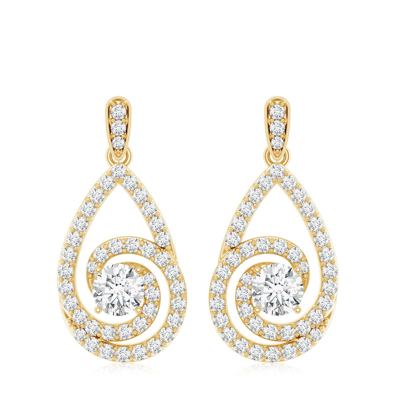 Lab Grown Diamond Swirl Earrings With Screw Back