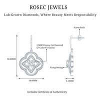 Certified Lab Grown Diamond Floral Drop Earrings