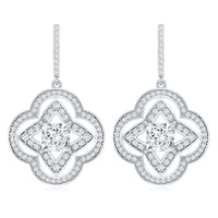 Certified Lab Grown Diamond Floral Drop Earrings
