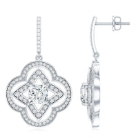 Certified Lab Grown Diamond Floral Drop Earrings