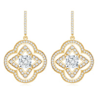 Certified Lab Grown Diamond Floral Drop Earrings