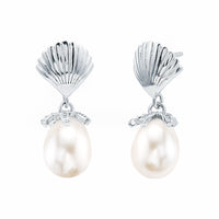 Sterling Silver 12 Carat Freshwater Pearl Drop Earrings with Certificate
