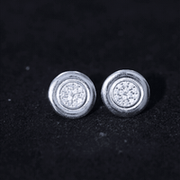 Sterling Silver Cubic Zirconia Cluster Earrings in Illusion Set