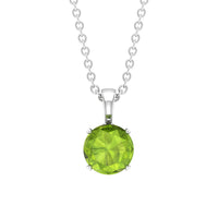 2 CT Round Cut Peridot Solitaire Pendant Necklace