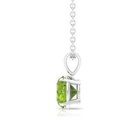 2 CT Round Cut Peridot Solitaire Pendant Necklace