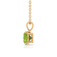 2 CT Round Cut Peridot Solitaire Pendant Necklace