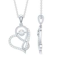 Womens Moissanite Infinity Heart Pendant Necklace With Chain