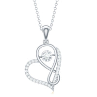 Womens Moissanite Infinity Heart Pendant Necklace With Chain
