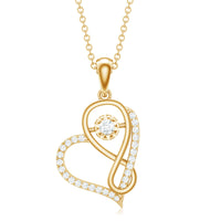 Womens Moissanite Infinity Heart Pendant Necklace With Chain