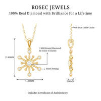 Diamond Snowflake Pendant Necklace for Women