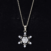 Certified Moissanite Snowflake Necklace Pendant for Women