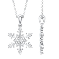 Certified Moissanite Snowflake Necklace Pendant for Women