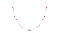 4.7 Carat Lab Created Ruby Contemporary Station Chain Necklace