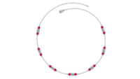4.7 Carat Lab Created Ruby Contemporary Station Chain Necklace