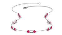 4.7 Carat Lab Created Ruby Contemporary Station Chain Necklace