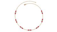 4.7 Carat Lab Created Ruby Contemporary Station Chain Necklace