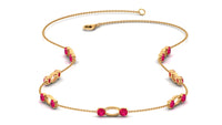 4.7 Carat Lab Created Ruby Contemporary Station Chain Necklace