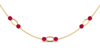 4.7 Carat Lab Created Ruby Contemporary Station Chain Necklace