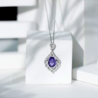 Lab Grown Blue Sapphire Designer Bridal Necklace with Diamond