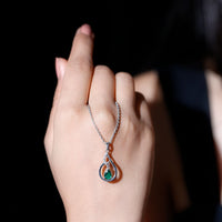 Certified 0.7 Carat Lab Grown Emerald Teardrop Necklace with Chain