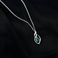 Nature Inspired 0.7 Carat Lab Grown Emerald Necklace with Silver Chain