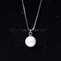 Natural 7.50 Carat Pearl Drop Necklace with Silver Chain
