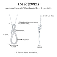 Certified Lab Grown Diamond Infinity Pendant Necklace